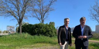 Diputación y Ayuntamiento proyectan la mejora de la zonas verdes de la entrada a Puente Genil