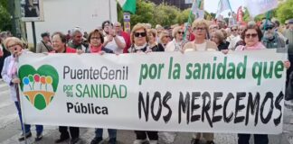 Puente Genil, presente en la multitudinaria manifestación por la sanidad pública, llevada a cabo hoy en Córdoba