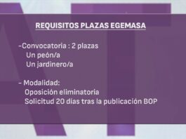 Egemasa pone en curso la convocatoria de dos plazas